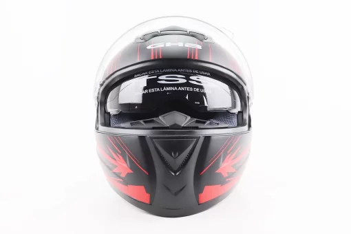 Шлем интеграл, закрытый (сертификация DOT)+откидные очки BLD-M61 M (57-58см), ЧЕРНО-КРАСНЫЙ (флюоресцентный), FIX-208388