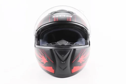 Шлем интеграл, закрытый (сертификация DOT)+откидные очки BLD-M61 M (57-58см), ЧЕРНО-КРАСНЫЙ (флюоресцентный), FIX-208388