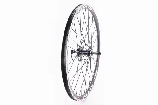 Колесо 26" заднє V/Disk-brake, обід та втулка 14Gx36H алюмінієві, пром-підшипники 6200 2RS, під вільнобіг, кріпл. ексцентрик,