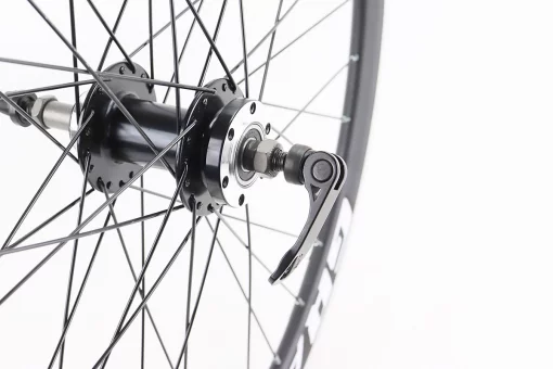 Колесо 26" заднє V/Disk-brake, обід та втулка 14Gx36H алюмінієві, пром-підшипники 6200 2RS, під вільнобіг, кріпл. ексцентрик,