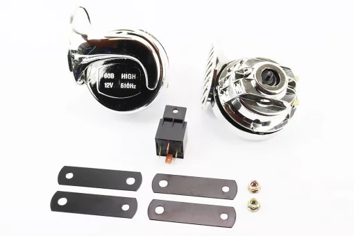 Сигнал ДВОЙНОЙ "ХРОМ" + реле, FIX-301691