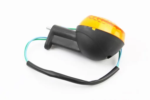 Поворот "ОВАЛ" середній чорний, помаранчеве скло, FIX-301718