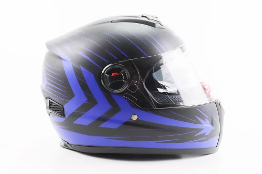 Шлем интеграл, закрытый (сертификация DOT)+откидные очки BLD-M61 M (57-58см), ЧЕРНО-СИНИЙ (флюоресцентный), FIX-208430