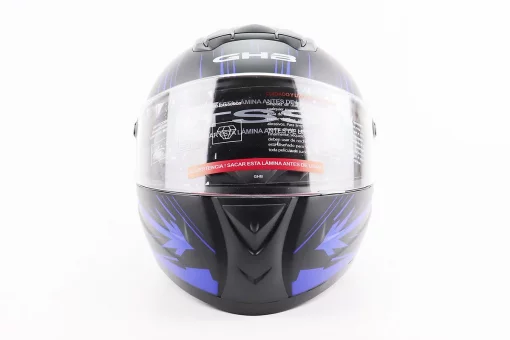 Шлем интеграл, закрытый (сертификация DOT)+откидные очки BLD-M61 M (57-58см), ЧЕРНО-СИНИЙ (флюоресцентный), FIX-208430