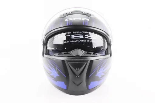 Шлем интеграл, закрытый (сертификация DOT)+откидные очки BLD-M61 M (57-58см), ЧЕРНО-СИНИЙ (флюоресцентный), FIX-208430