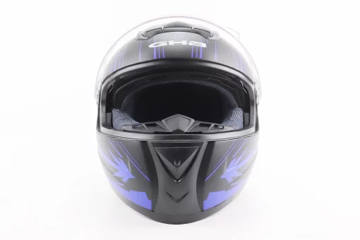 Шлем интеграл, закрытый (сертификация DOT)+откидные очки BLD-M61 M (57-58см), ЧЕРНО-СИНИЙ (флюоресцентный), FIX-208430