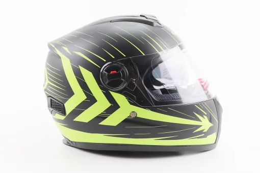 Шлем интеграл, закрытый (сертификация DOT)+откидные очки BLD-M61 M (57-58см), ЧЕРНО-ЖЕЛТЫЙ (флюоресцентный), FIX-208431