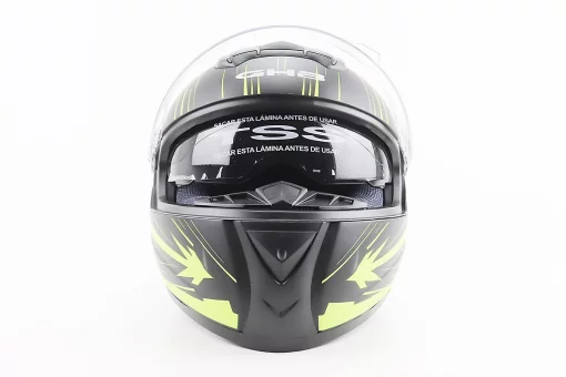 Шлем интеграл, закрытый (сертификация DOT)+откидные очки BLD-M61 M (57-58см), ЧЕРНО-ЖЕЛТЫЙ (флюоресцентный), FIX-208431