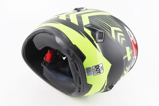 Шлем интеграл, закрытый (сертификация DOT)+откидные очки BLD-M61 S (55-56см), ЧЕРНО-ЖЕЛТЫЙ (флюоресцентный), FIX-208433