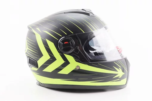 Шлем интеграл, закрытый (сертификация DOT)+откидные очки BLD-M61 S (55-56см), ЧЕРНО-ЖЕЛТЫЙ (флюоресцентный), FIX-208433