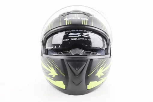 Шлем интеграл, закрытый (сертификация DOT)+откидные очки BLD-M61 S (55-56см), ЧЕРНО-ЖЕЛТЫЙ (флюоресцентный), FIX-208433