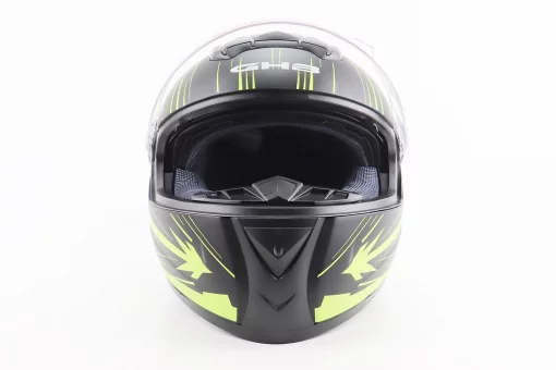 Шлем интеграл, закрытый (сертификация DOT)+откидные очки BLD-M61 S (55-56см), ЧЕРНО-ЖЕЛТЫЙ (флюоресцентный), FIX-208433