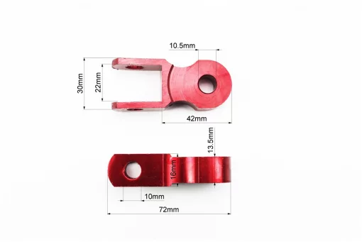 Подовжувач заднього амортизатора 45мм к-кт 2шт + болти + гайки, червоний, FIX-301772