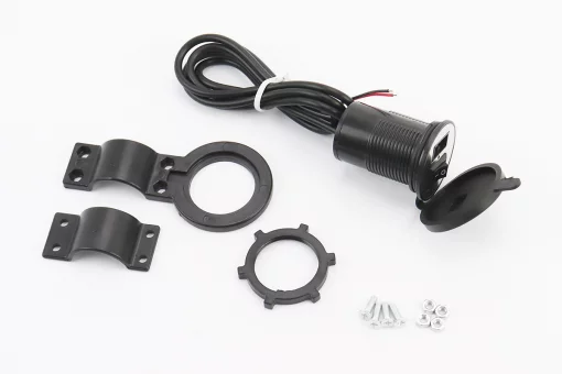 Зарядка USB универсальная на 1 выход, с кнопкой вкл/выкл (крепление в пластик/на руль), FIX-301998