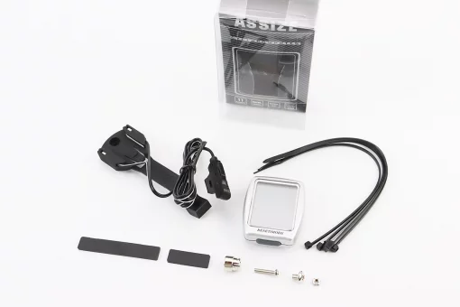 Велокомпьютер 11-функций, проводной, серый AS-411 (без батареек), FIX-201917