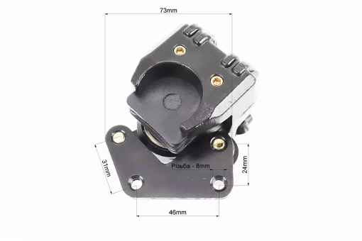 Тормозной суппорт передней системы (однопоршневой)+колодки, черный, FIX-207349