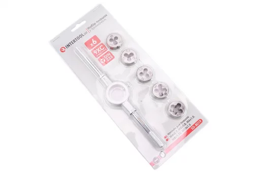 Набір плашок з тримачем d-M4/M5/M6/M8/M10 SD-8019, FIX-207352