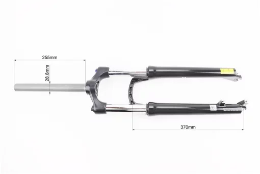 Вилка 27,5" амортизаційна, без різьби 1-1/8" (28,6мм), шток 255мм, з ходом 100мм, Disk-brake, пружинно-оливна, Lockout,
