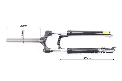 Вилка 27,5" амортизаційна, без різьби 1-1/8" (28,6мм), шток 250мм, з ходом 100мм, Disk-brake, пружинно-оливна, Lockout,