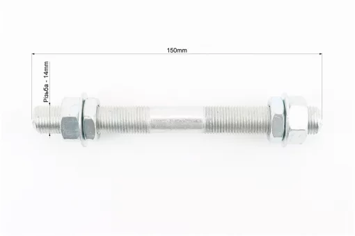 Вісь колеса на тачку 16х150мм (збільшено допуски посадкових місць, можливий наліт іржі), FIX-303099