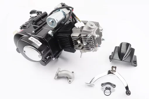 Двигатель мопедный в сборе 125куб (Active) - "автомат", чёрный, FIX-208611