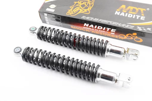 Амортизатор задний GY6 - 340мм*d50мм (втулка 10мм / вилка 8мм), черный к-кт 2шт, FIX-317041