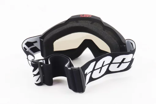 Очки кроссовые/эндуро/АТV, черные с черно-белым ремешком (зеркальное стекло), FIX-207437