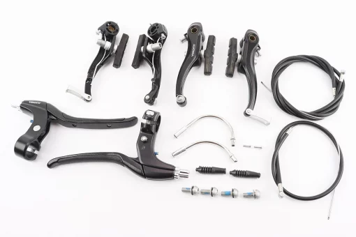 Гальмо V-brake 110мм (2 колеса) з ручками, тросами, чорний, HJ-805AD, FIX-205946