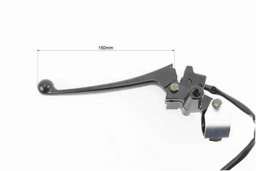 Рычаг руля левый (барабан. тормоз) с креплением в сборе, чёрный, FIX-317099
