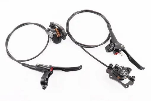 Гальмо Disk-brake гідравлічне переднє (F160/R140мм)+заднє (F180/R160мм), чорні, FIX-205963