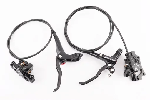 Гальмо Disk-brake гідравлічне переднє (F160/R140мм)+заднє (F180/R160мм), чорні, FIX-205963