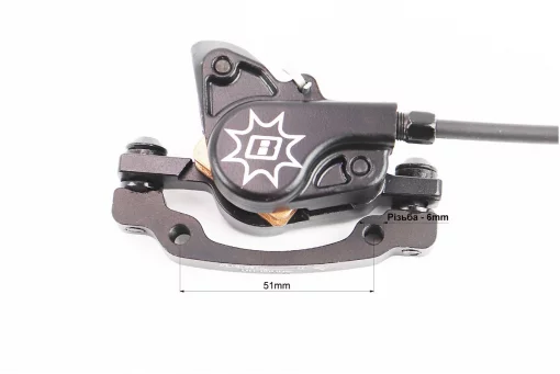 Гальмо Disk-brake гідравлічне переднє (F160/R140мм)+заднє (F180/R160мм), чорні, FIX-205963