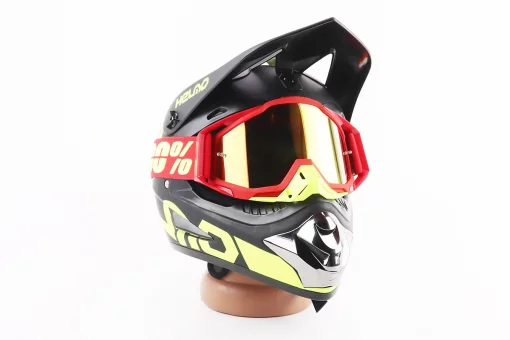 Очки кроссовые/эндуро/АТV, красно-желтые (зеркальное стекло), FIX-207486