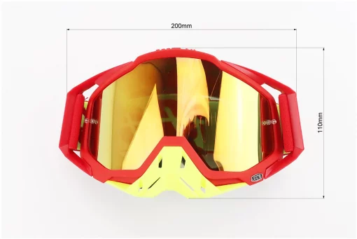 Очки кроссовые/эндуро/АТV, красно-желтые (зеркальное стекло), FIX-207486