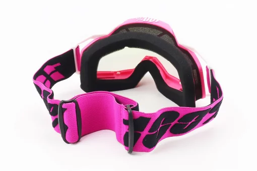 Очки кроссовые/эндуро/АТV, бело-розовые (зеркальное стекло), FIX-207488