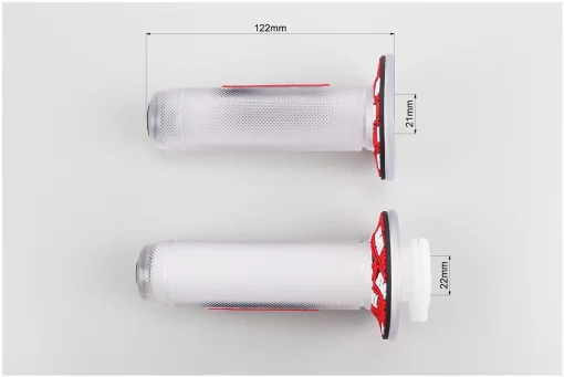 Рукоятка керма лів./пр. к-кт силікон прозорий, червоні, FIX-207500