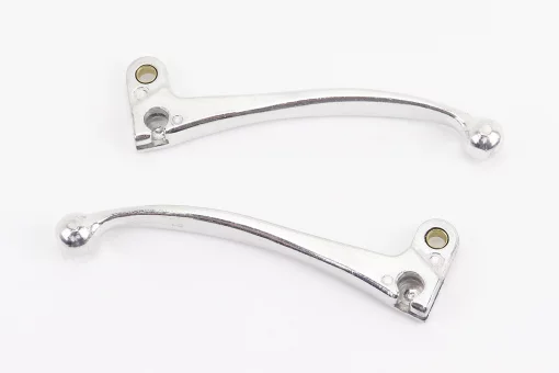 Важелі керма лівий, правий к-кт 2шт (під диск. / барабан. гальмо) Suzuki AD50 "хром", FIX-208679