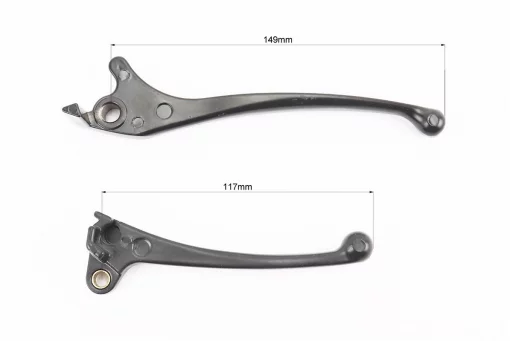 Важелі керма лівий, правий к-кт 2шт (під диск. / барабан. гальмо) Honda DIO, чорні, FIX-208680