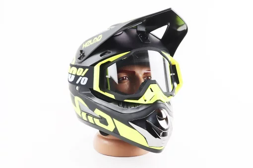 Очки кроссовые/эндуро/АТV, желто-черные (прозрачное стекло), FIX-207509