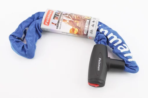 Замок противоугонный цепной 900х8мм под ключ, синий, FIX-204425