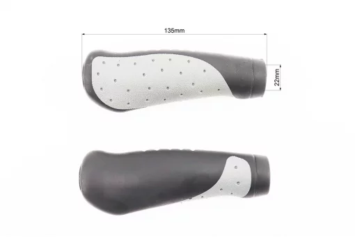 Ручки керма 135мм, ергономічні, чорно-сірі CR-G302, FIX-208724