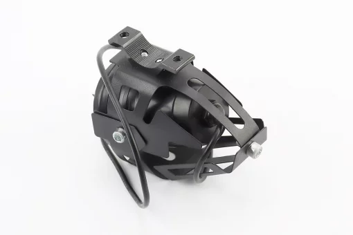 Фара дополнительная светодиодная влагозащитная - LED линза с ободком "ангельский глаз" в металлическом корпусе, с креплением на