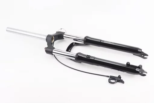 Вилка 26" амортизационная, без резьбы 1-1/8" (28,6мм), шток 255мм, с ходом 100мм, Disk-brake, пружинно-масляная, выносной Lockout,