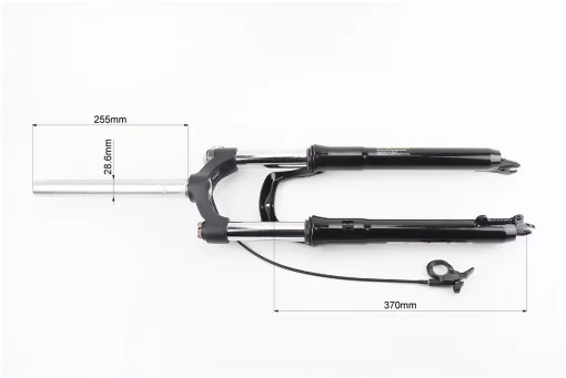 Вилка 27,5" амортизаційна, без різьби 1-1/8" (28,6мм), шток 255мм, з ходом 100мм, Disk-brake, пружинно-оливна, виносний Lockout,