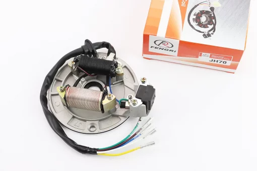 Статор магнето (генератора) (2 котушки "5 проводів") "на безстартерний двигун", від 2шт -5%, FIX-204462