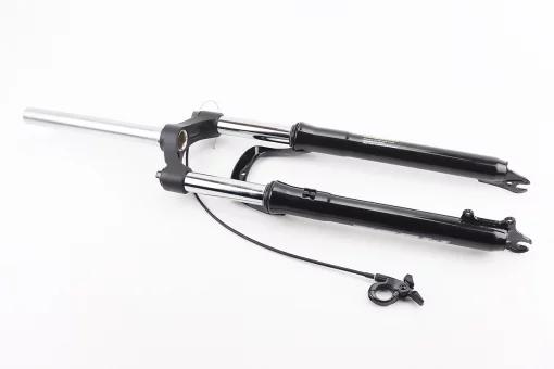 Вилка 29" амортизационная, без резьбы 1-1/8" (28,6мм), шток 255мм, с ходом 100мм, Disk-brake, пружинно-масляная, выносной Lockout,