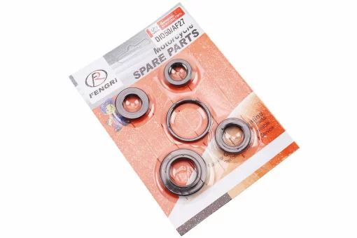 Сальники к-кт 5шт (15x25x7; 17x30x7; 20x31x7; 25x40x7; 34x39x4) двигателя, Honda DIO, от 10шт -15%, FIX-204473