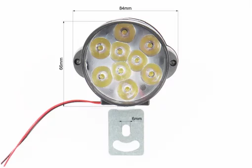 Фара дополнительная светодиодная влагозащитная - 9 LED с креплением "капля" 66*68мм, FIX-324702