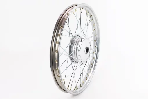 Диск передний спицованный (колесо) 1,2-17" DELTA, хром (ось 10мм), FIX-318097