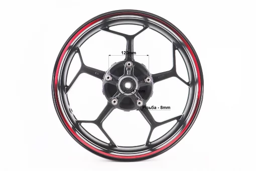 V200-F2 V250-F2 Диск колісний задній литий 17Х4 "під сайлентблоки" ЧОРНИЙ зі смугою (вісь 17мм), FIX-208773